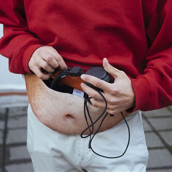 funny facebook dad bod money belt bag men travel bags flesh color creative fanny pack beer fat belly bum pouch waist bag fun